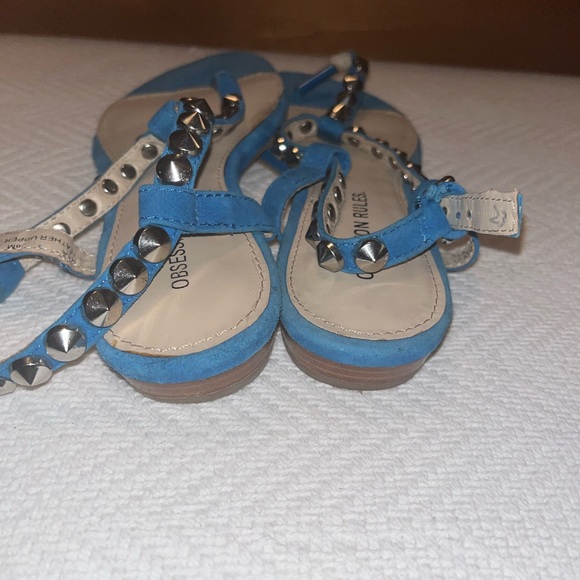 Obsession Rules, Royal Blue Sandals with Studs, Size 6 - Picture 2 of 9